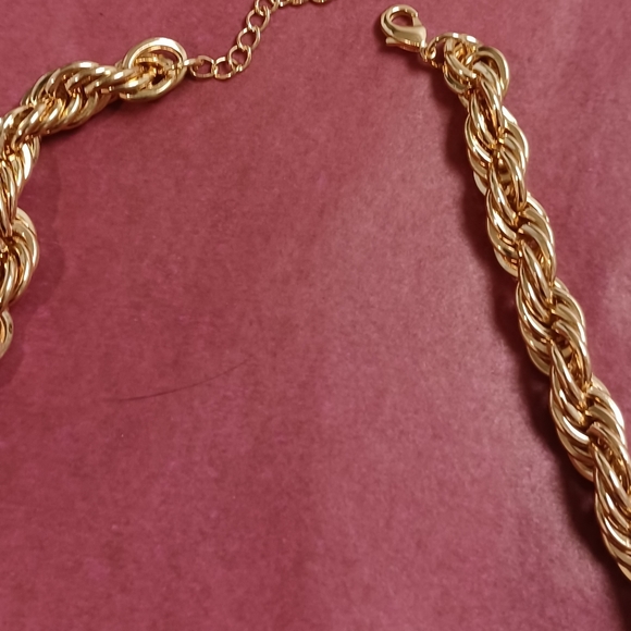I AM GOLD PLATED THICK CHAIN ROPE NECKLACE LIGHTWEIGHT 18 INCHES WITH EXTENSION - Picture 3 of 9